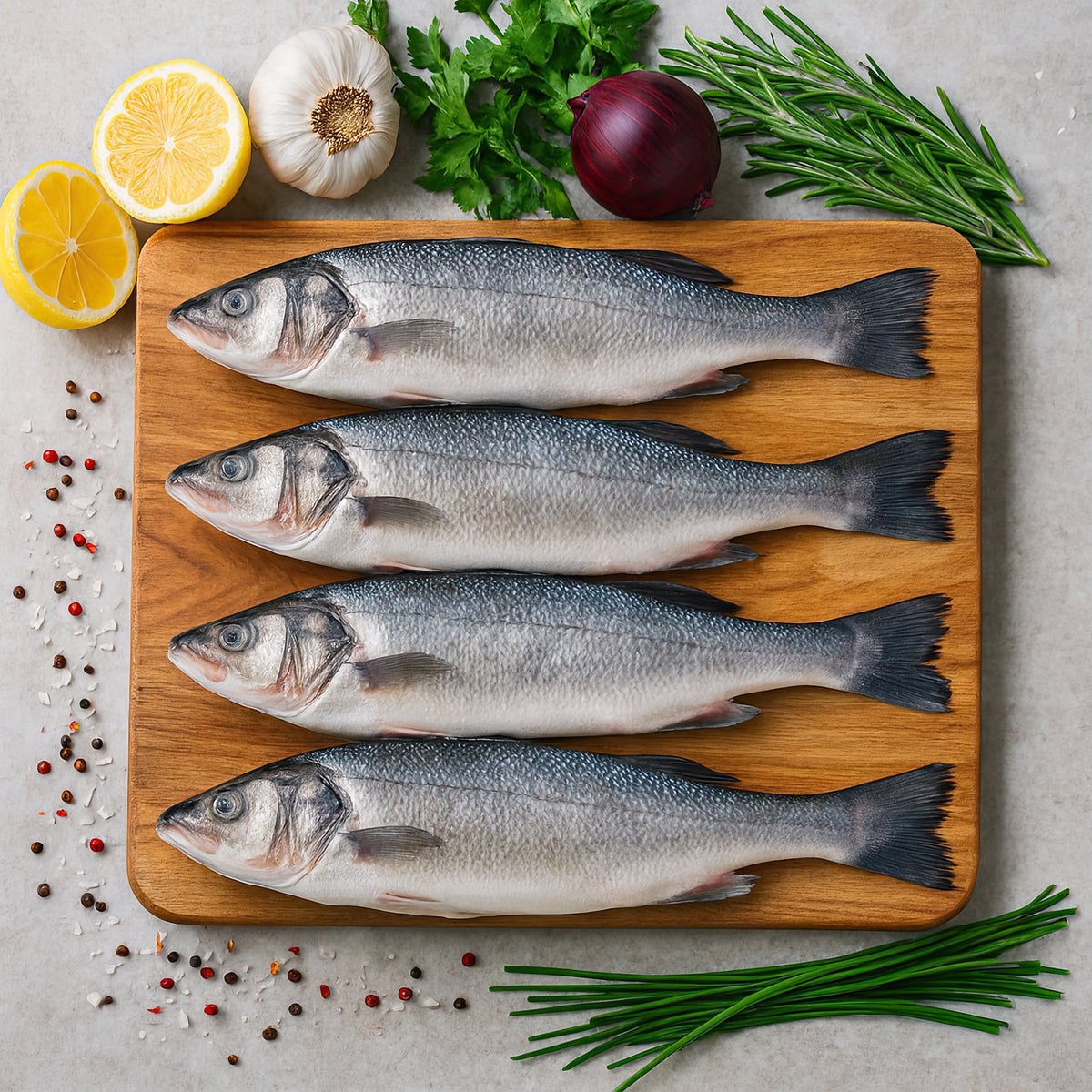 Netuno whole cleaned branzino fish frozen pack