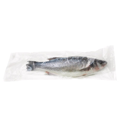 Head on branzino fish individually bagged