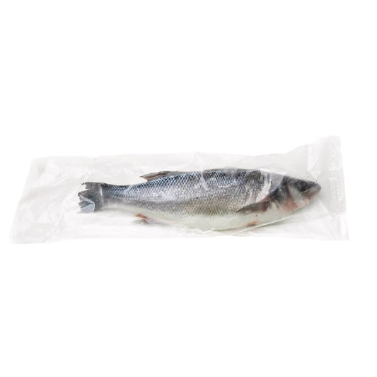 Head on branzino fish individually bagged