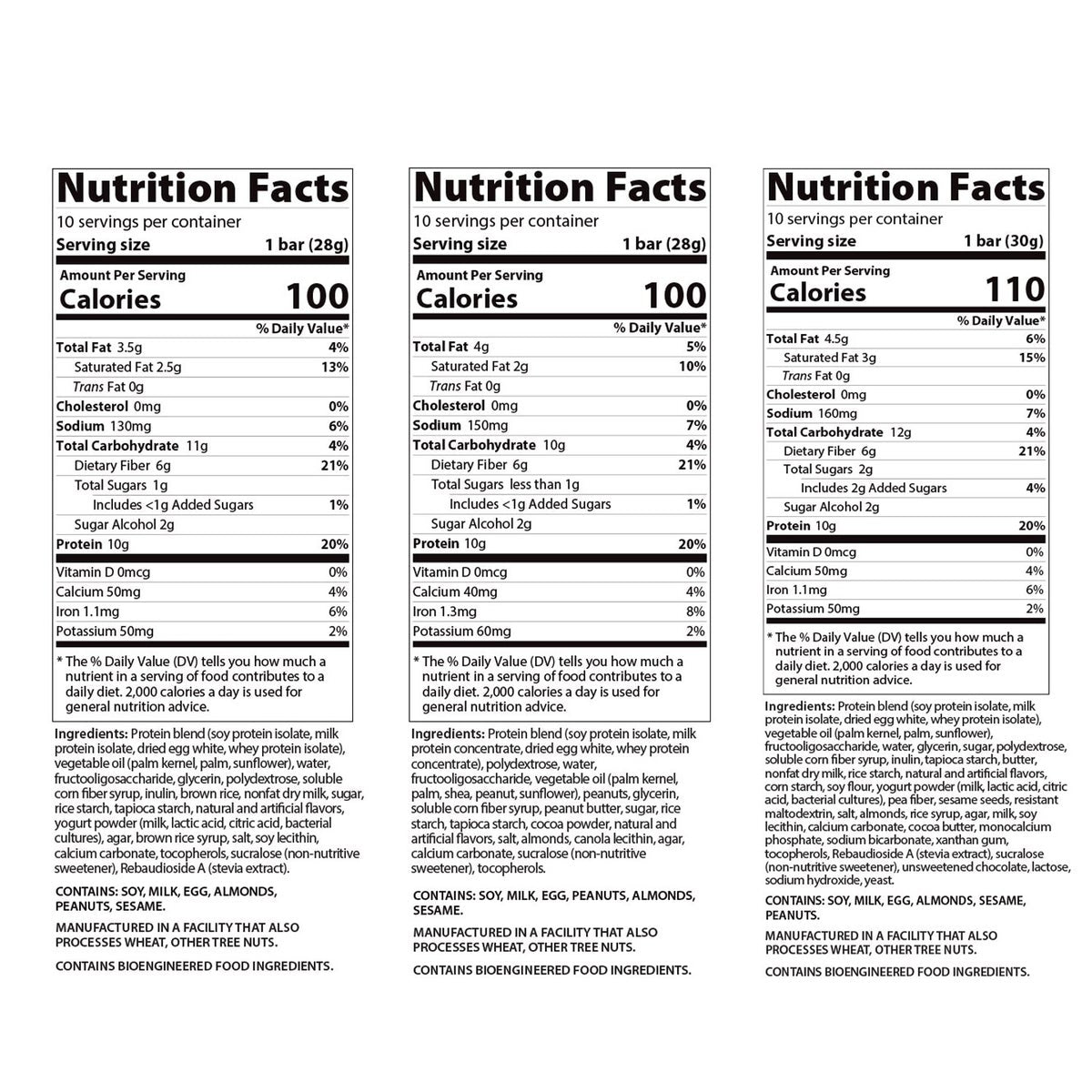 Genius Gourmet 10g protein snack bars box