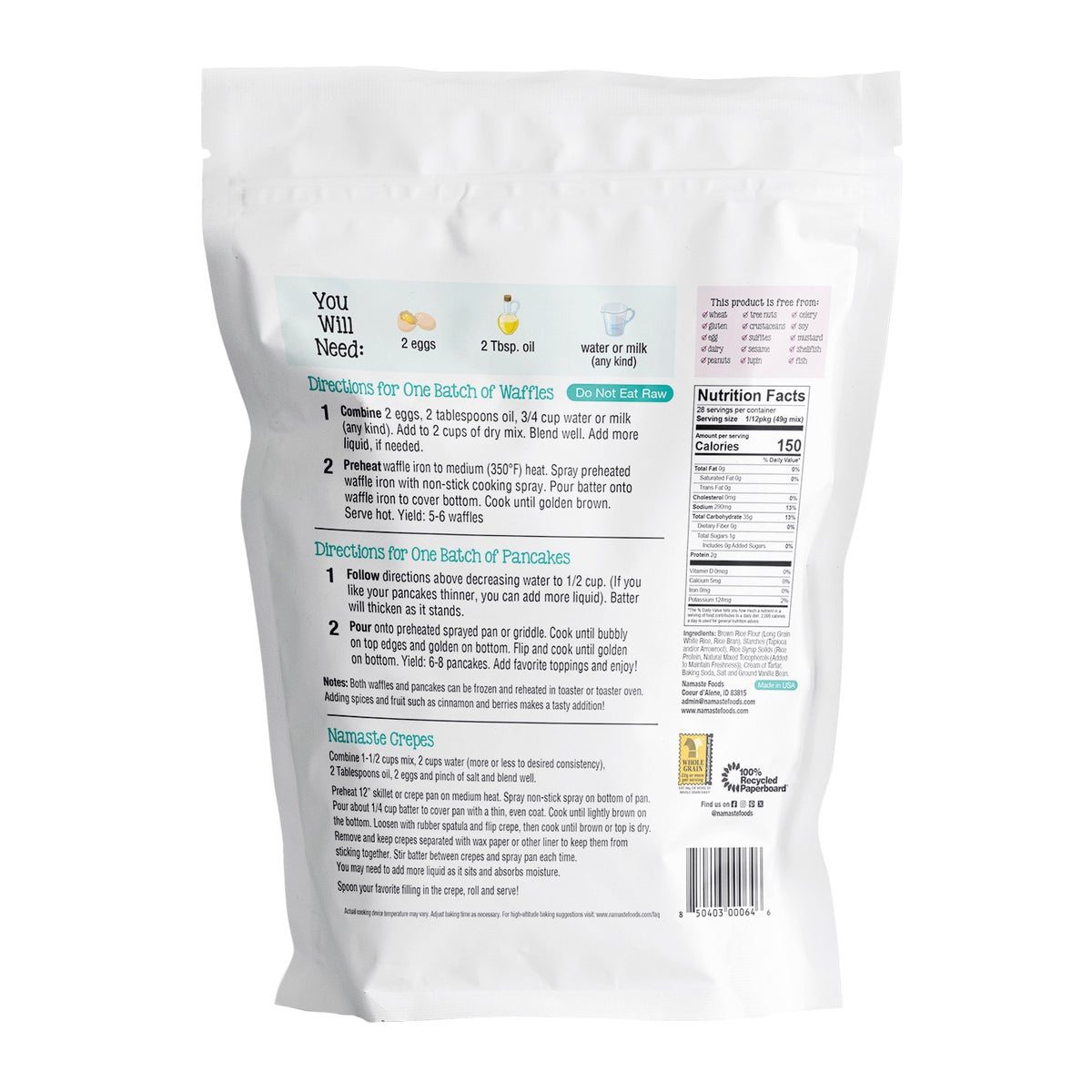 Namaste gluten free breakfast mix two-bag pack
