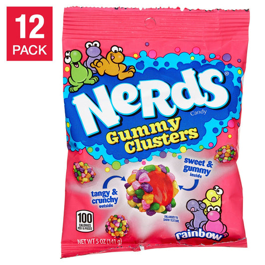 Nerds Rainbow Gummy Clusters 5 oz 12-count candy pack