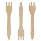 Birch wood disposable forks in bulk pack