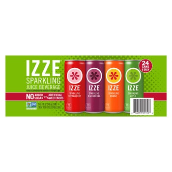 IZZE sparkling juice beverage variety pack 24 count cans