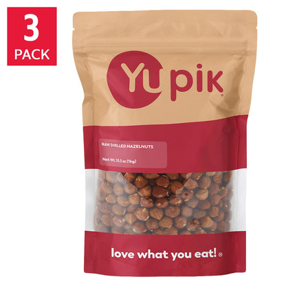 Yupik raw shelled hazelnuts 2.2 lbs 3-pack