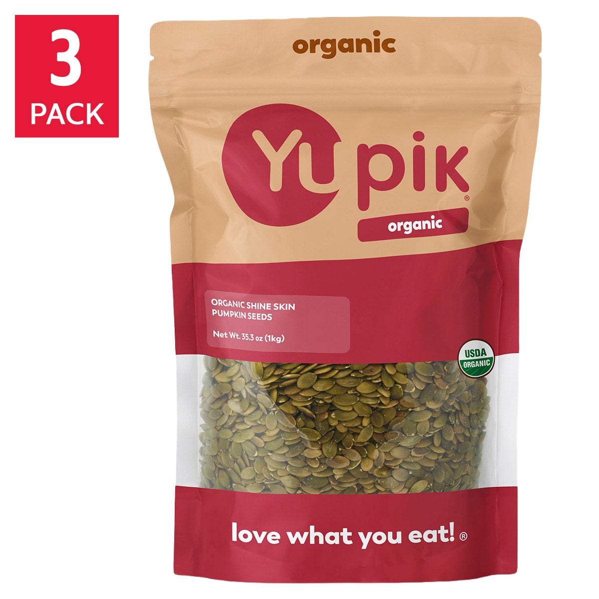 Yupik organic shelled pumpkin seeds 4-pack
