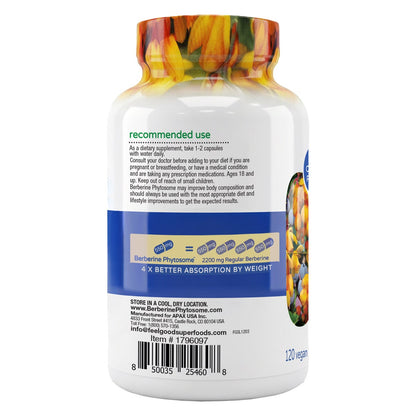 Feel Good Organic berberine phytosome supplement front label