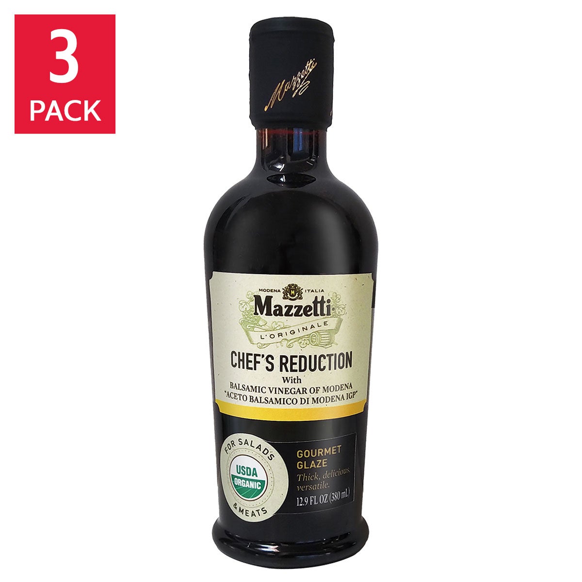 Mazzetti organic balsamic glaze 3-pack bottles