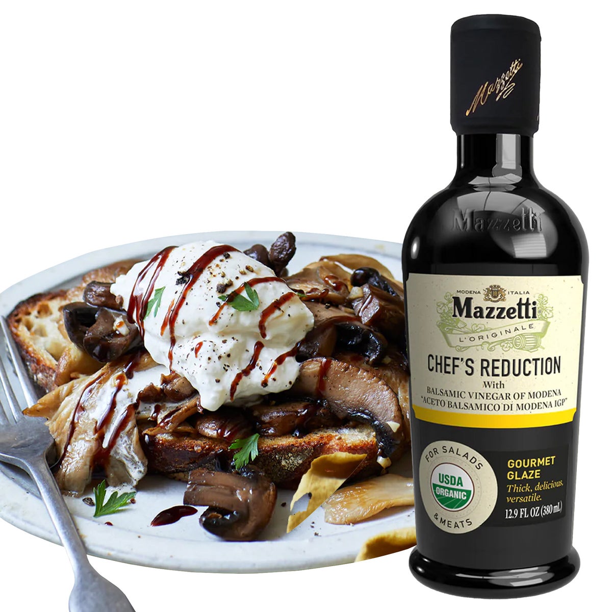 Italian organic balsamic glaze for finishing dishes