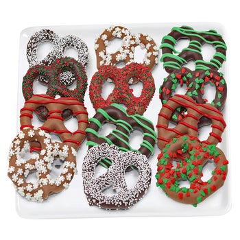 Chocolate Covered Company Belgian chocolate covered holiday pretzel twists