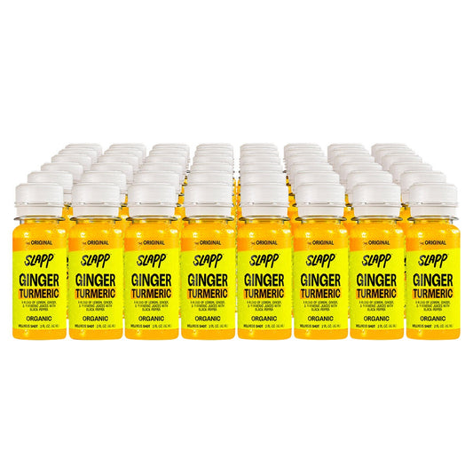 SLAPP organic ginger and turmeric daily booster shots 48-count