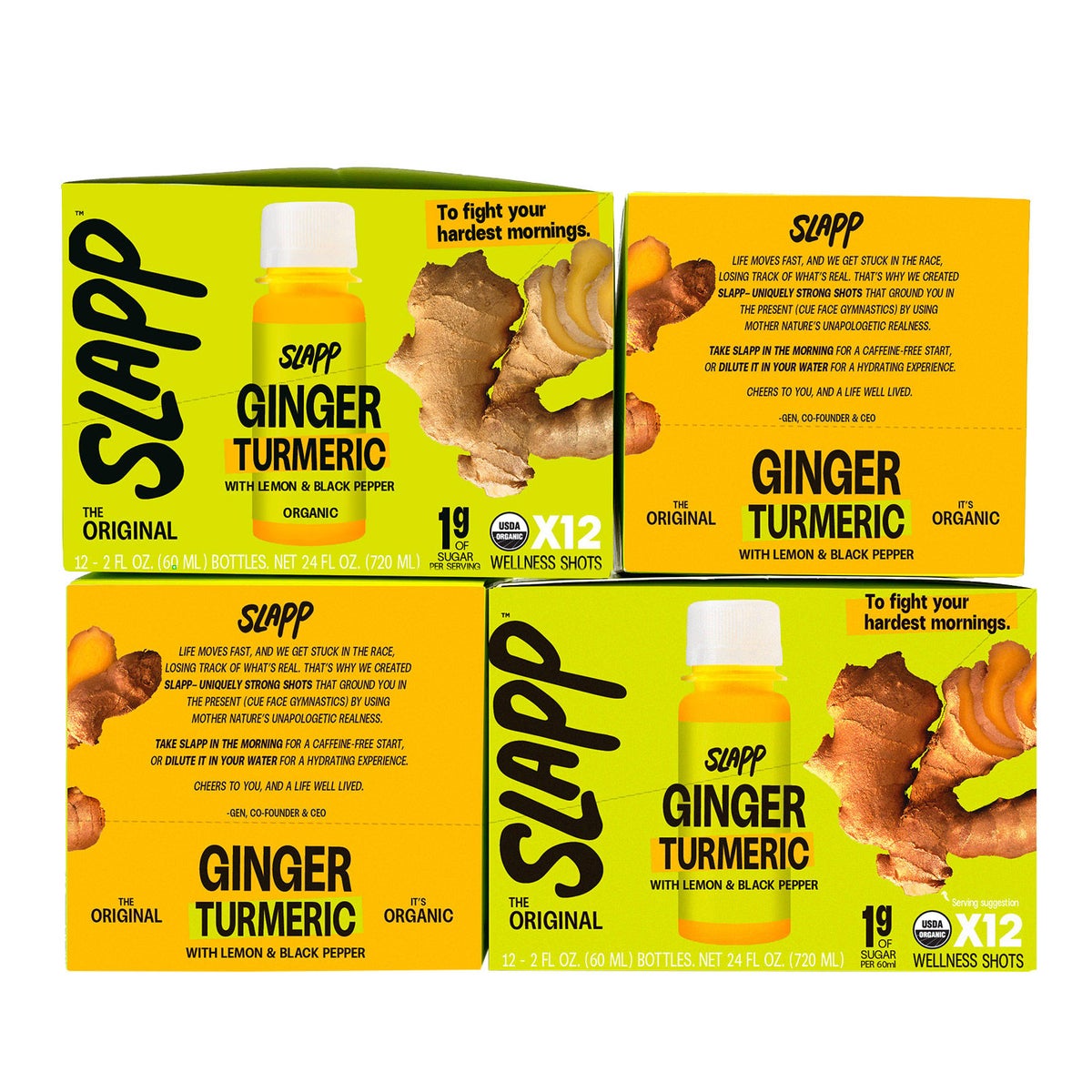 Pack of 48 SLAPP organic wellness shots
