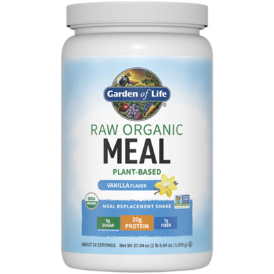 Garden of Life Raw Organic Meal vanilla shake, 37.04 oz.