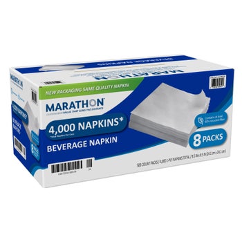 Marathon 1-ply beverage napkins 4000 count bulk pack