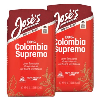 Jose's 100% Colombia Supremo whole bean coffee 2-pack medium roast