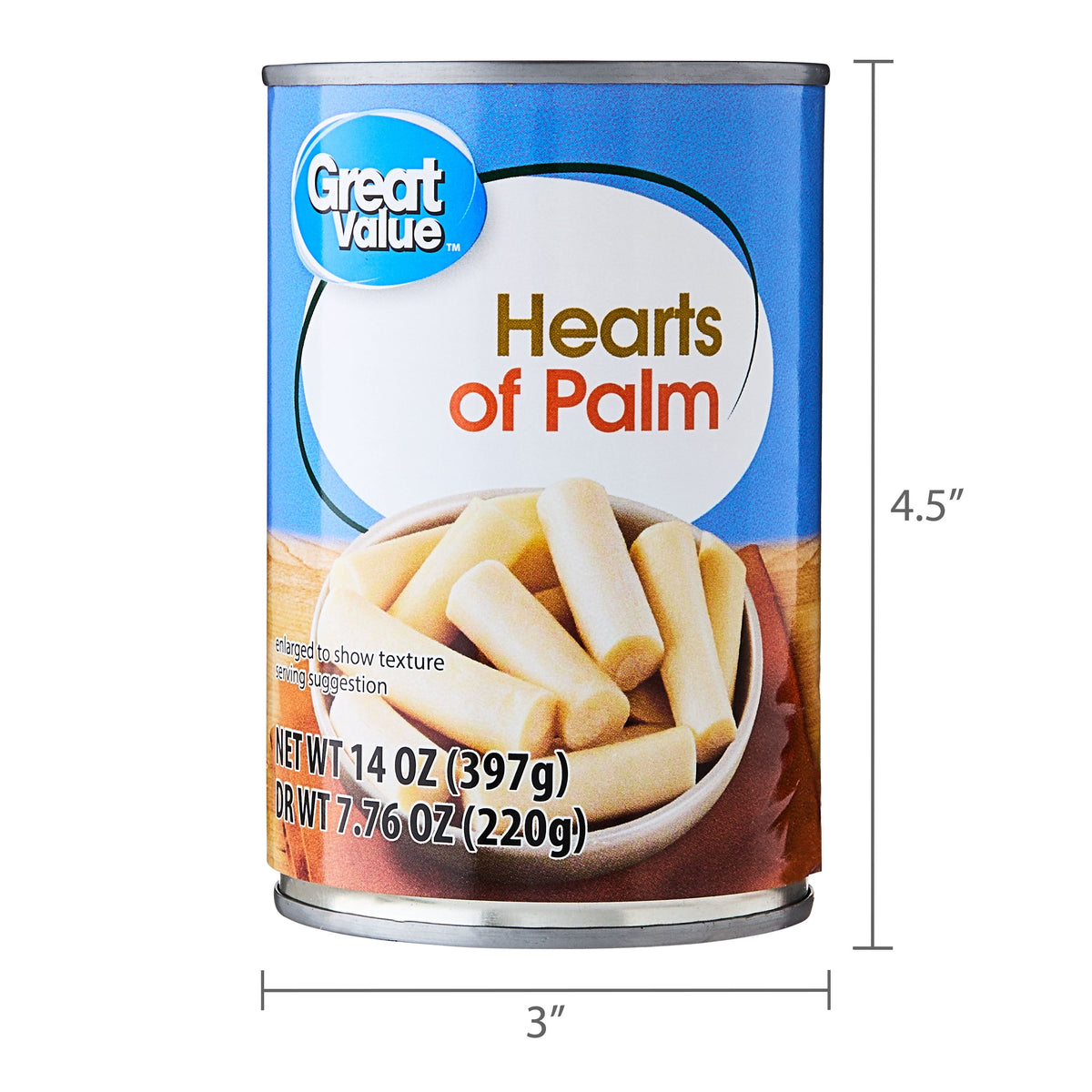 Canned hearts of palm from Great Value