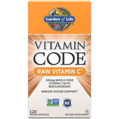 Garden of Life Vitamin Code Raw Vitamin C, 120 vegan capsules