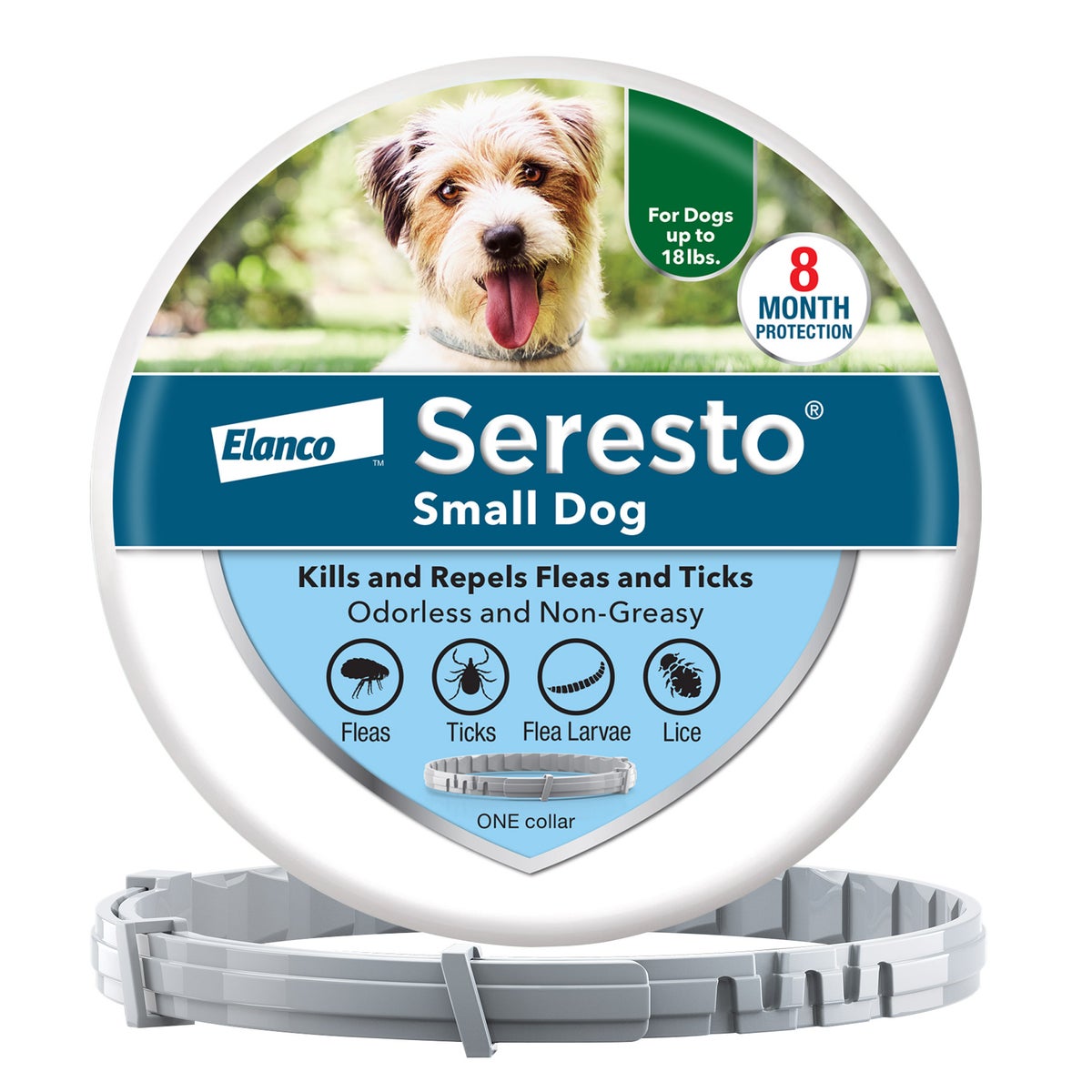 Seresto flea and tick collar for dogs up to 18 lbs