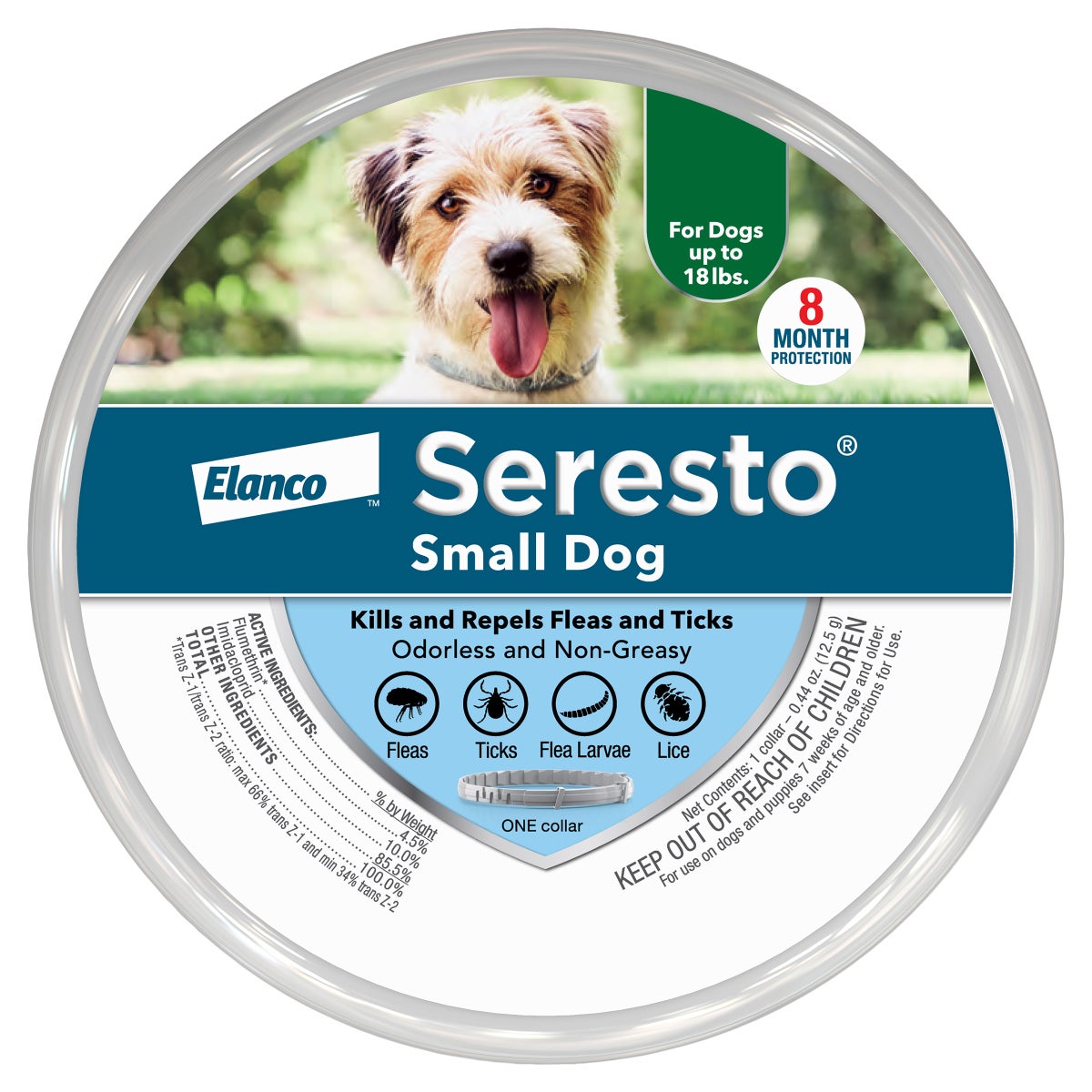 Odorless Seresto dog collar for 8 month prevention