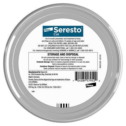 Seresto 8 month cat tick collar