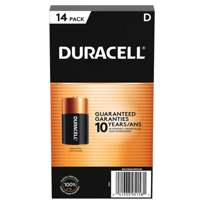 Duracell D batteries in reclose-able storage packaging