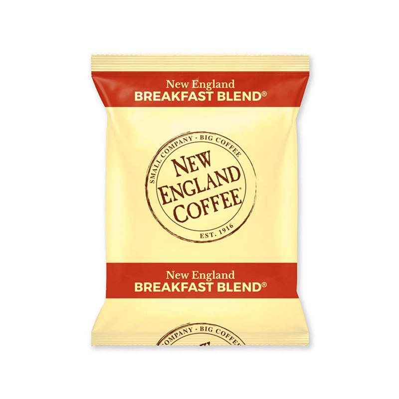 Breakfast blend medium-light roast coffee packaging