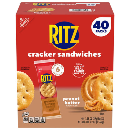 RITZ peanut butter cracker sandwiches 40-count box