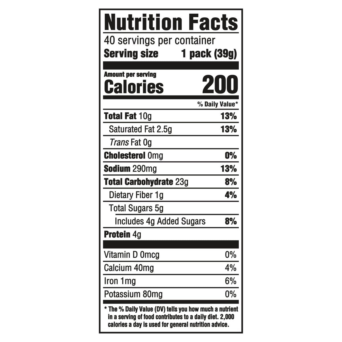 Individually packed RITZ peanut butter snack packs