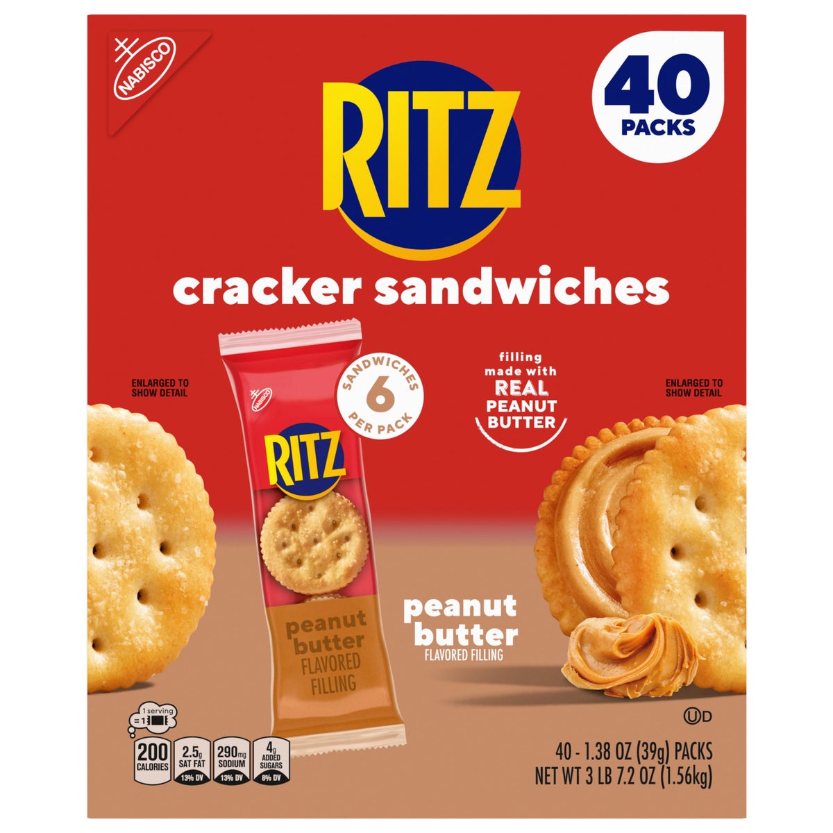 Classic RITZ sandwich crackers for pantry snacking
