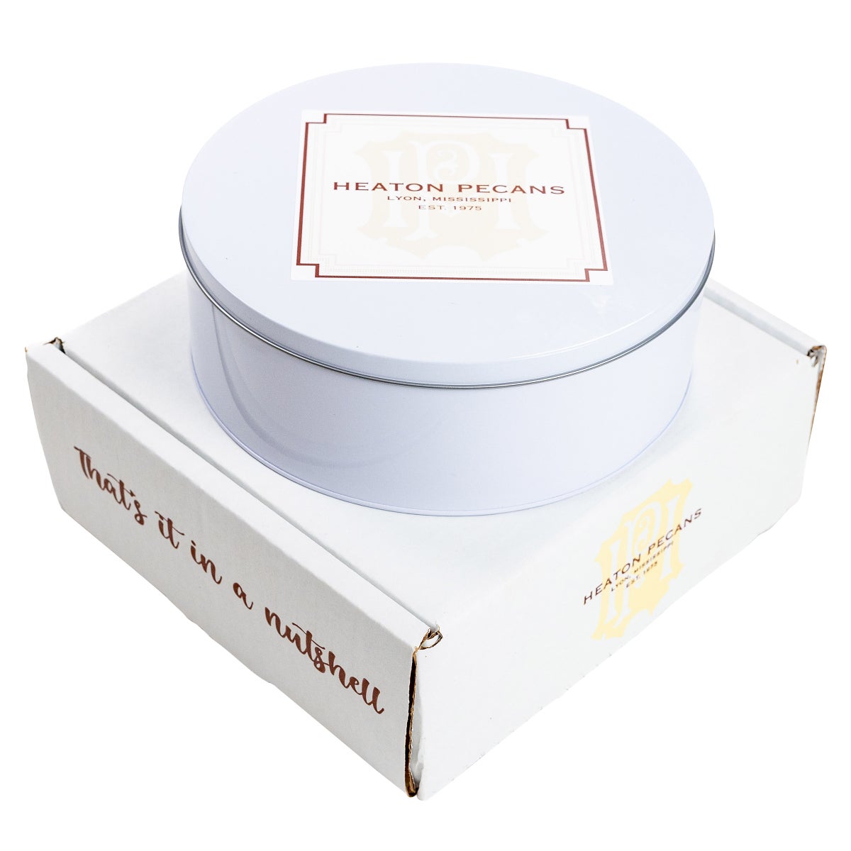Mississippi Delta white chocolate pecans gift tin