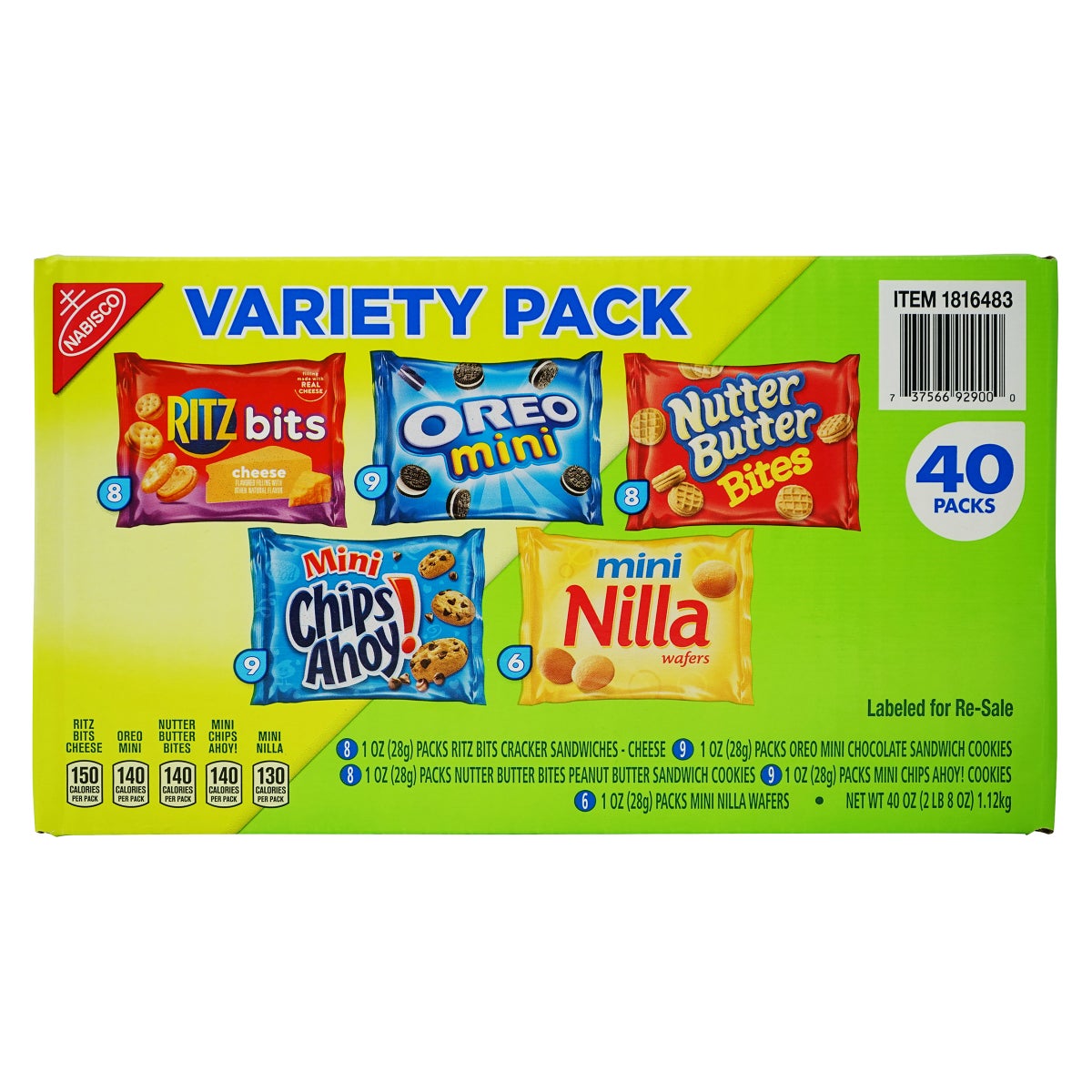 Nabisco cookies and crackers variety pack 40-count