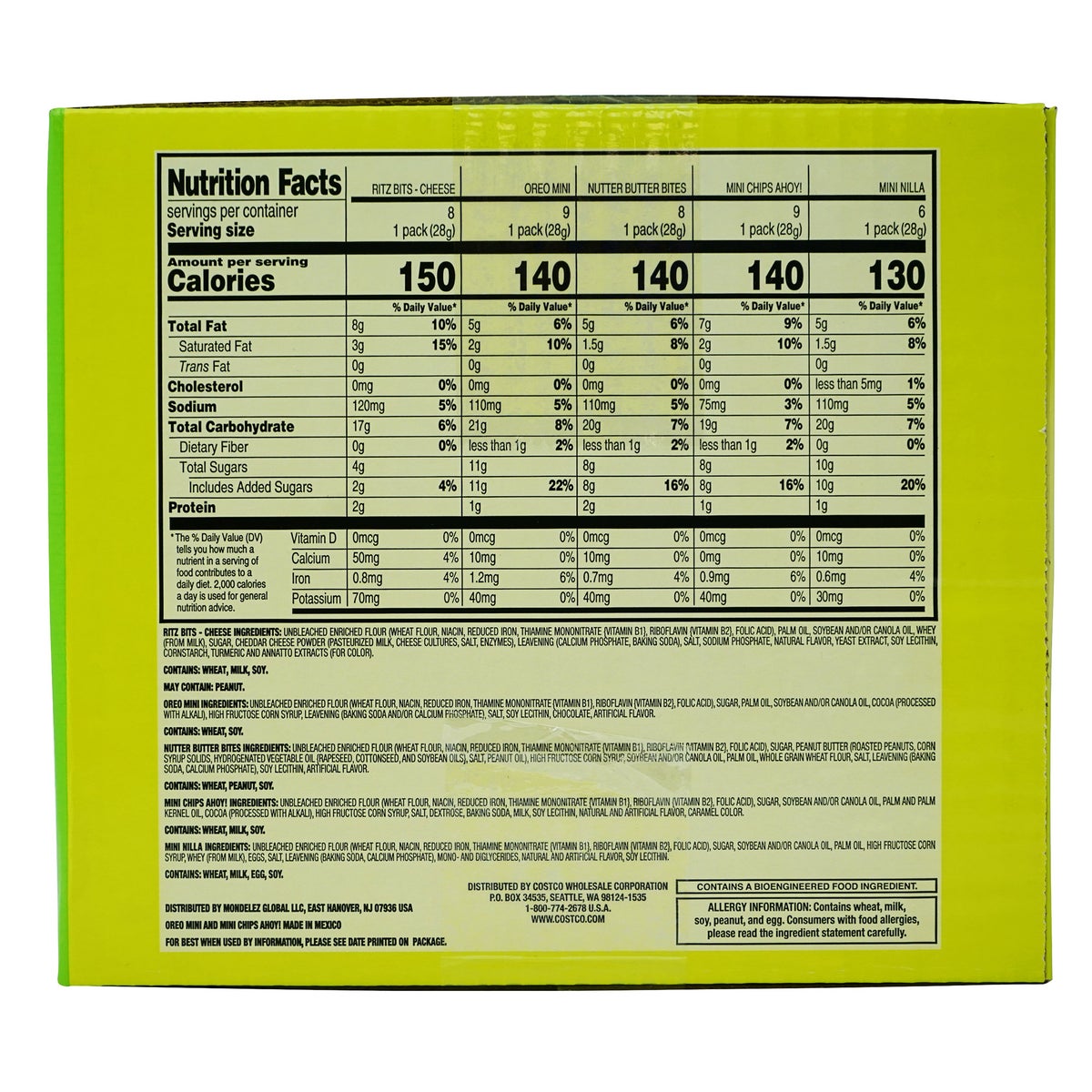 Individually wrapped Nabisco snack bags 1 oz each