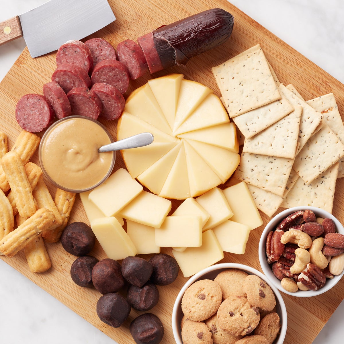 Hickory Farms snack gift set with cookies and truffles