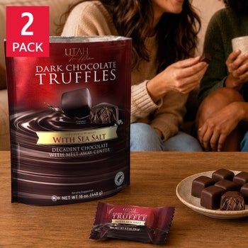 Utah Truffles dark chocolate sea salt truffles 2-pack
