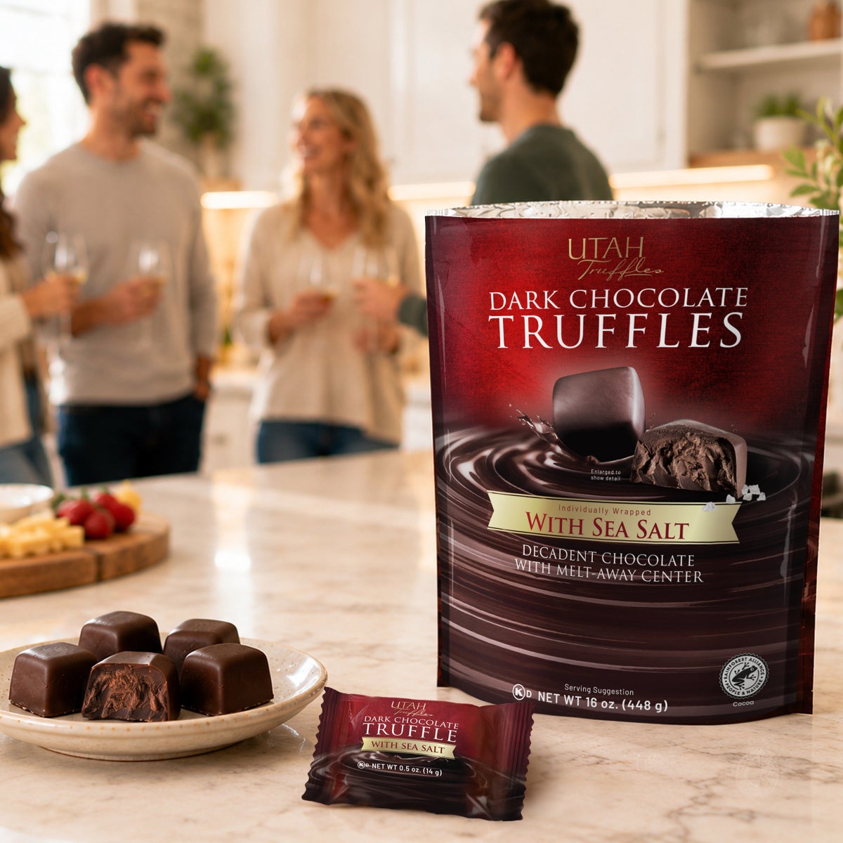 Utah Truffles Dark Chocolate Truffles With Sea Salt 16 oz, 2-pack
