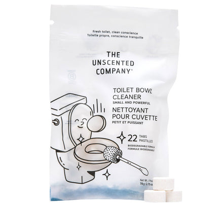 Unscented toilet bowl cleaner tabs in bulk pack