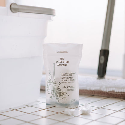 Household floor cleaner tabs in multi-bag packaging