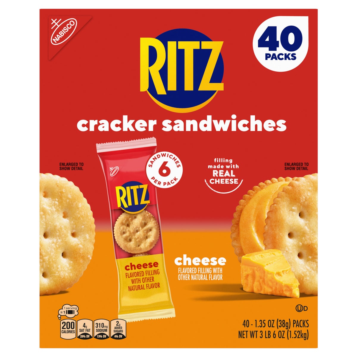 RITZ cracker sandwiches with real cheese filling