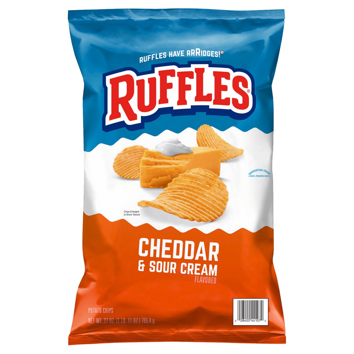 Ruffles cheddar and sour cream potato chips 27 oz bag