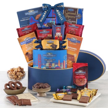 Ghirardelli deluxe holiday chocolate gift basket