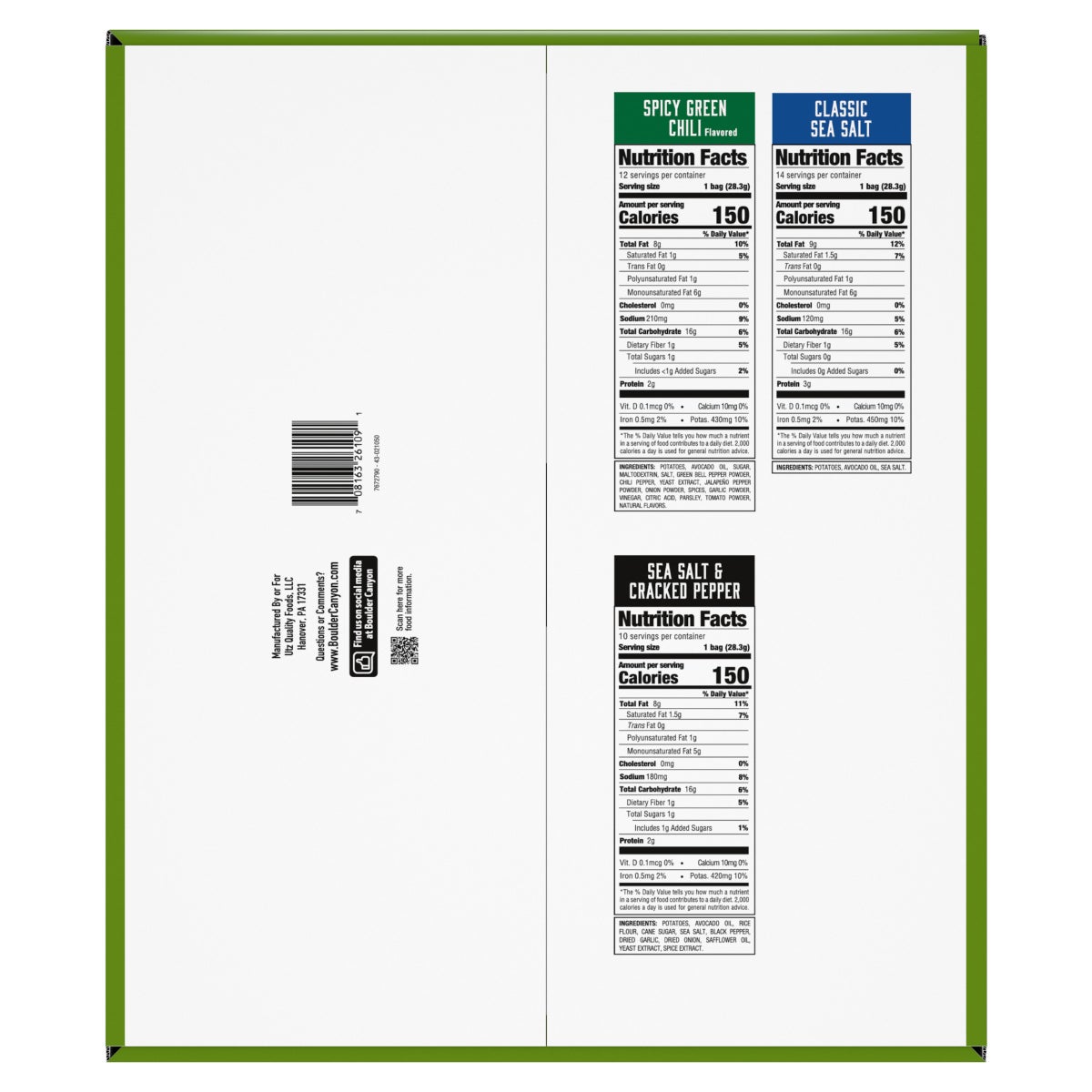Boulder Canyon kettle chips bulk variety snack box