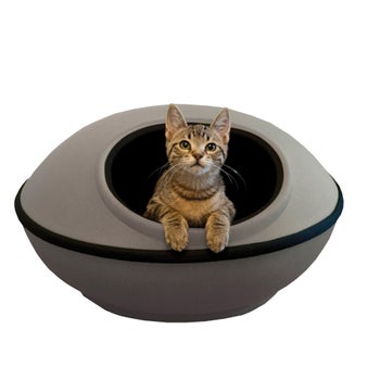 K&H gray enclosed pod pet bed for cats and small dogs