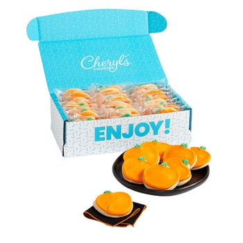 Cheryl's Halloween buttercream pumpkin cookie gift box 24 count