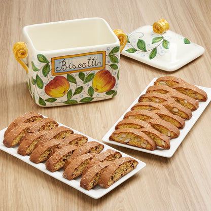 Belli Biscotti hand painted ceramic jar gift set