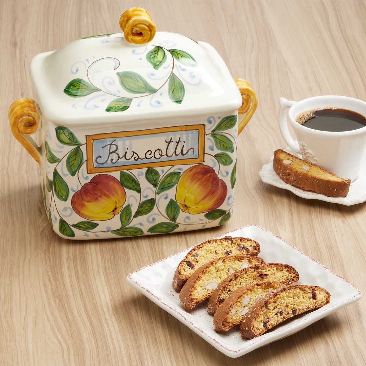 Italian semi soft biscotti ceramic jar 2 pack