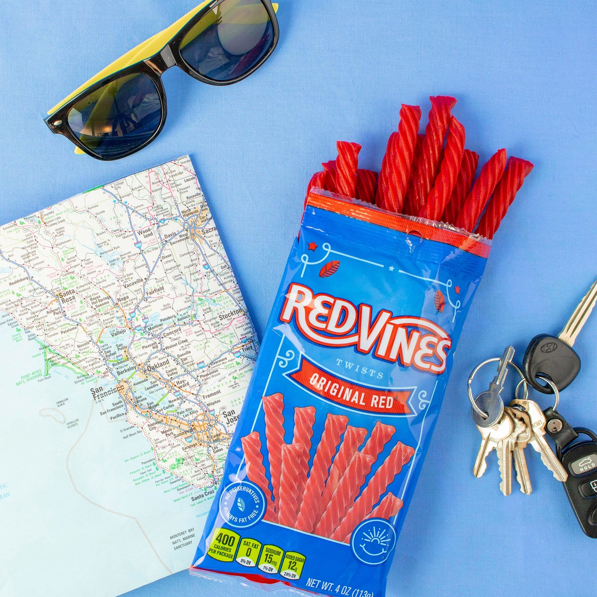 Soft chewy original red licorice twists