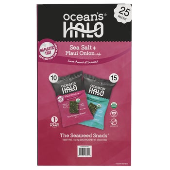 Ocean's Halo organic seaweed snack Maui Onion and Sea Salt 25-count pack