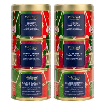 Whittard hot chocolate stacking tin set with six tins