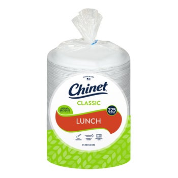Chinet Classic 8-3/4 inch paper lunch plates 225 count