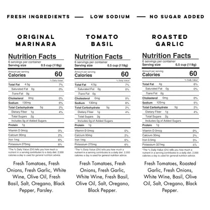 Three jars of Yo Mama's pasta sauce
